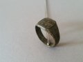 Възрожденски 1891 г. чорбаджийски бронзов пръстен отличен перфектно запазен, снимка 5