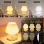 Wowlela Настолна нощна лампа, димируема, раирана, с 3 цветни режима , снимка 4
