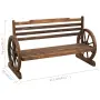 vidaXL Градинска пейка, 112 см, масивна ела, снимка 7