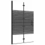 vidaXL Сгъваем душ параван, ESG стъкло, 80x140 см, черен, снимка 1