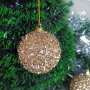 3250 Комплект блестящи коледни топки за елха Златен пух, 6 броя, снимка 4