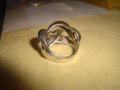 СТАР ПОСРЕБРЕН АЖУРЕН ВИНТИДЖ АРТ ПРЪСТЕН 145181, снимка 4