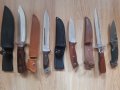 Качествени ловни ножове от неръждаема стомана с кания и дървена дръжка, снимка 1 - Ножове - 34393050