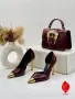 Versace Дамски Обувки С Висок Ток И Златен Акцент Код SEM-746, снимка 3