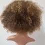 Къса естествена афро перука с обем - кафява с руси кичури | Lace Front 13x4, снимка 4