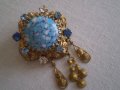 Старинна  Дамска брошка  с Мурано СТЪКЛО, снимка 11