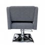 Луксозен фризьорски стол с мека гладка сива тапицерия A5000, снимка 4