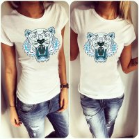 ХИТ! Дамски тениски с TIGER Paris BLUE! Поръчай с твоя идея!, снимка 3 - Тениски - 28918284