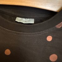 Кафява блузка на точки, размер S, снимка 2 - Блузи с дълъг ръкав и пуловери - 44481722