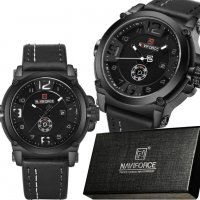 Eлегантен мъжки часовник NAVIFORCE NF9097M , Кожена каишка, снимка 3 - Мъжки - 37815427