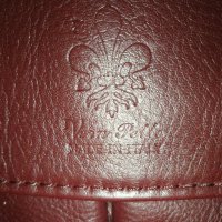 Дамска чанта естествена кожа Vera Pelle цвят бордо , снимка 1 - Чанти - 34262328