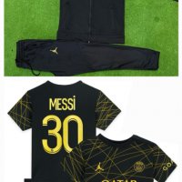 Детско Комплект + Екип МЕСИ Детско ПАРИЖ Black White MESSI PSG New, снимка 4 - Футбол - 40028377