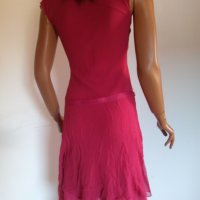 Елегантна , червена копринена рокля, снимка 4 - Рокли - 29429520