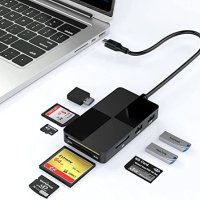 Нов USB C хъб четец на карти адаптер с 3 USB3.0 за компютър лаптоп, снимка 1 - Друга електроника - 40673361