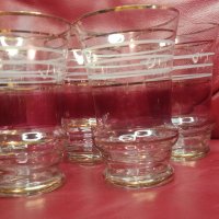Разкошни водни чаши, калиево стъкло, 5 бр, снимка 1 - Чаши - 44191839