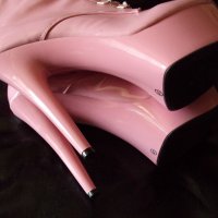 Секси розови ботушки за танци 17см ток, снимка 3 - Дамски ботуши - 29928918