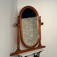 Огледало с дървена поставка в много добро състояние !, снимка 3 - Огледала - 44380572