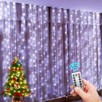 Светеща LED завеса с 200 или 300 лампички за Коледа - код 3279, снимка 5 - Лед осветление - 34511064