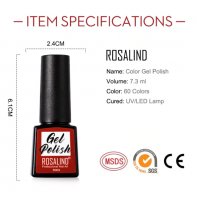 Ново !!! Комплект от 6 броя гел лак ROSALIND., снимка 3 - Продукти за маникюр - 32127853