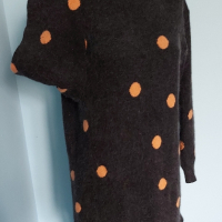 Разкошен ангорски пуловер тип туника с поло яка , снимка 1 - Блузи с дълъг ръкав и пуловери - 44683480