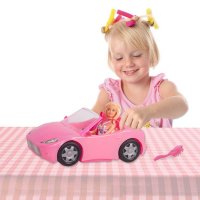 Розова кола кабрио с кукла, снимка 4 - Кукли - 39174875