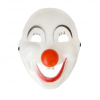 1378 Пластмасова парти маска Клоун с червен нос, снимка 1 - Други - 30337664