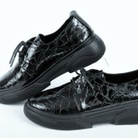 Лачени дамски обувки естествен лак - Кроко, снимка 1 - Дамски ежедневни обувки - 42874184