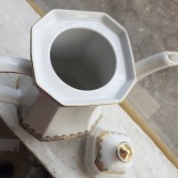 Чайник немски порцелан с позлата, снимка 5 - Антикварни и старинни предмети - 40074025