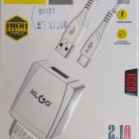 Зарядно с кабел USB/TYPR-C KLGO KC-2T, снимка 1 - Оригинални зарядни - 40205523