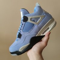 Нови Мъжки Обувки Nike Air Jordan Retro 4 UNC University Blue Сини Кецове Маратонки Размер 43, снимка 1 - Други - 39632515