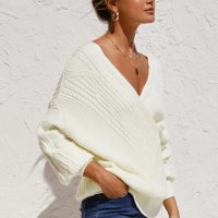 Дамски пуловер в бяло, снимка 16 - Блузи с дълъг ръкав и пуловери - 42781565