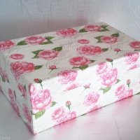 декоративна кутийка с рози, снимка 1 - Декорация за дома - 37385057