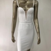 Бандажна бяла рокля , снимка 2 - Рокли - 42312030