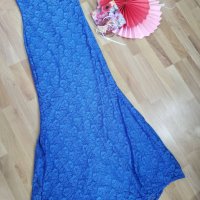 За специален случай Дълга рокля от синя дантела  Bibibo , снимка 5 - Рокли - 30568231