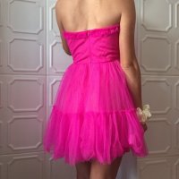  Бална абитуриентска рокля с тюл розова воали бал , снимка 11 - Рокли - 26464692