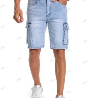 Мъжки дънкови къси панталони с няколко джоба, 2цвята - 023 , снимка 2 - Къси панталони - 40588267