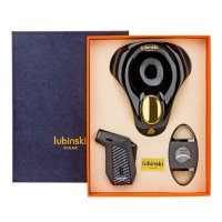 Lubinski лубински подаръчен комплект запалка, пепелник и ножица за пури., снимка 1 - Запалки - 42062284