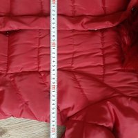 Дълго топло червено яке Elisabetta Franchi палто бордо, снимка 7 - Якета - 34110784
