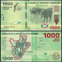 ❤️ ⭐ Бурунди 2021 1000 франка UNC нова ⭐ ❤️, снимка 1 - Нумизматика и бонистика - 44166317