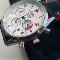 SEIKO Presage ежедневен мъжки кварцов часовник кожена каишка, черно-бял циферблат, снимка 5 - Мъжки - 42898200