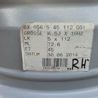 Джанти VW/Фолксваген 5x112x6,5J16ет45, снимка 13 - Гуми и джанти - 42628546