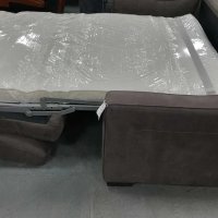 Сив диван от плат тройка с функция сън "Myriad", снимка 3 - Дивани и мека мебел - 40279457