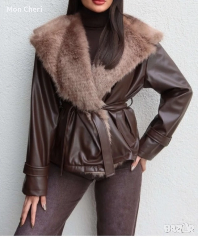 Кафяво Кожено Яке, снимка 1