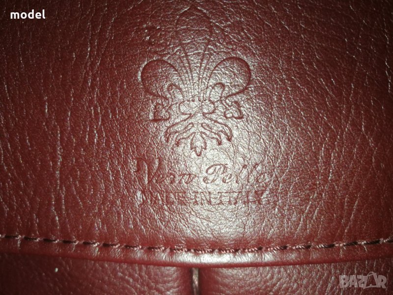 Дамска чанта естествена кожа Vera Pelle цвят бордо , снимка 1
