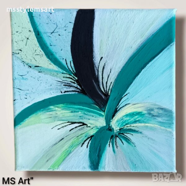 Ледено цвете 2" Абстрактна картина, снимка 1