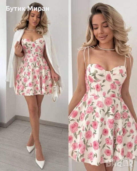 ‼️Намалена ‼️Дамска рокля с флорален десен, снимка 1