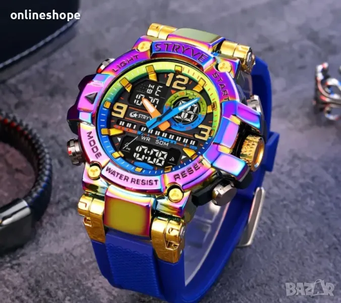 Мъжки спортен цифров часовник - Водоустойчив / цветен, снимка 1