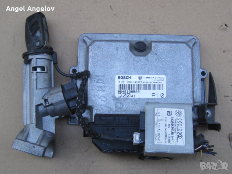 Компютър ECU с контактен ключ и имобилайзер 9646138580 Bosch 0281010346 Ducato Jumper Boxer 2,0 28SA, снимка 1