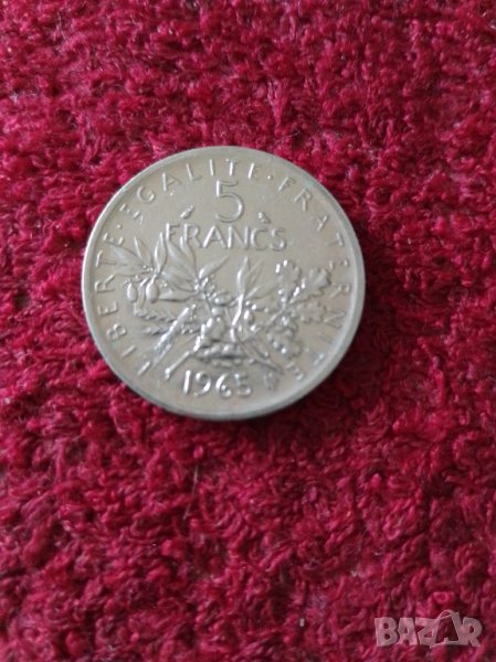 5 франка 1965 сребро , снимка 1