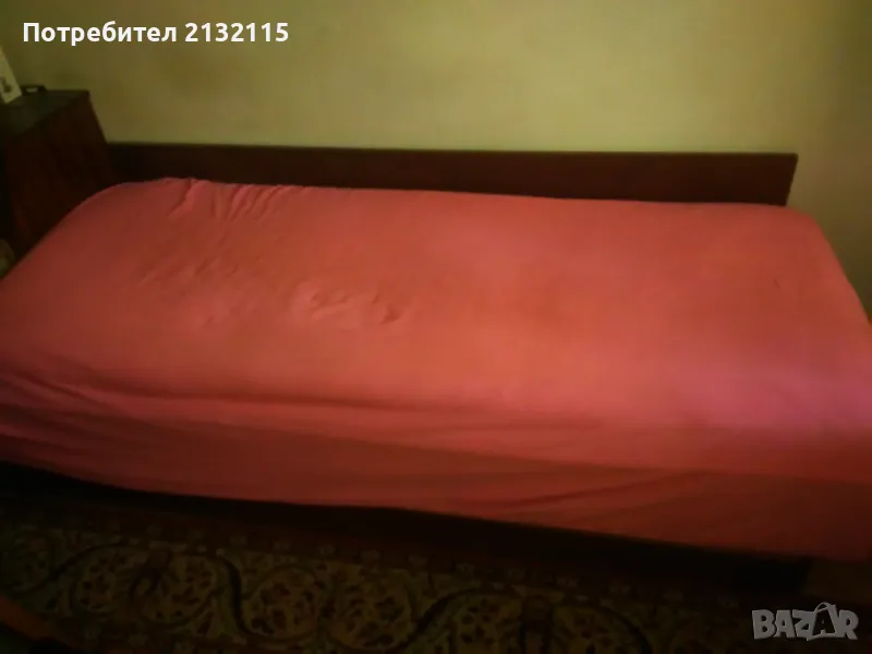 ЕДИНИЧНО Легло МАСИВ с матрак, снимка 1
